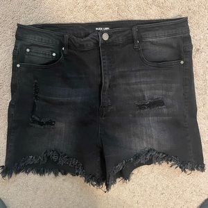 Black jean shorts